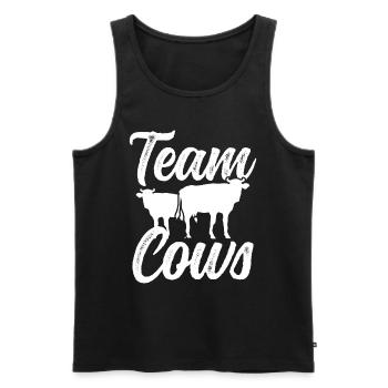 Team Cows Animals Cow Dairy cow Farm - Men's Premium Organic Tank Top - black - Front - Michal (187cm)