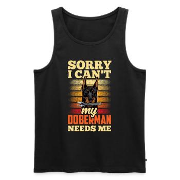 Can't my Doberman needs me Doberman - Men's Premium Organic Tank Top - black - Front - Michal (187cm)