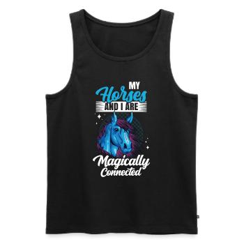 Meine Pferde Und Ich Sind Magisch Verbunden Reiter - Männer Premium Bio Tank Top - Schwarz - Vorne - Michal (187cm)