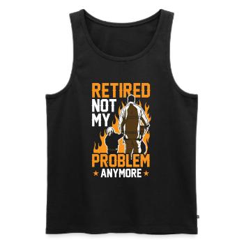 In retirement, no longer my problem Pensioner pension - Men's Premium Organic Tank Top - black - Front - Michal (187cm)