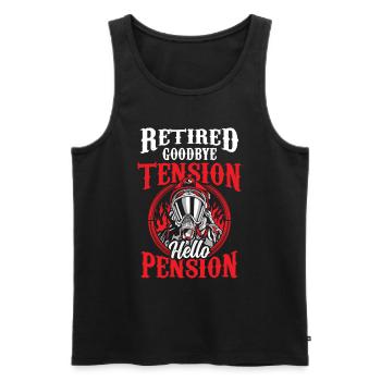 In retirement Goodbye excitement Hello pension pensioner - Men's Premium Organic Tank Top - black - Front - Michal (187cm)