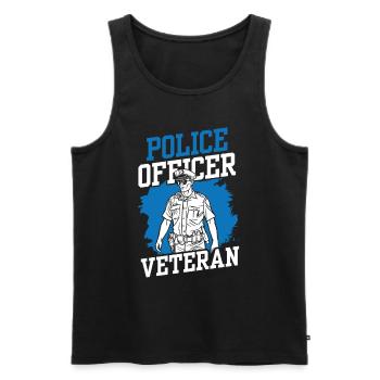 Police Officer Veteran Police Policeman Pension - Men's Premium Organic Tank Top - black - Front - Michal (187cm)