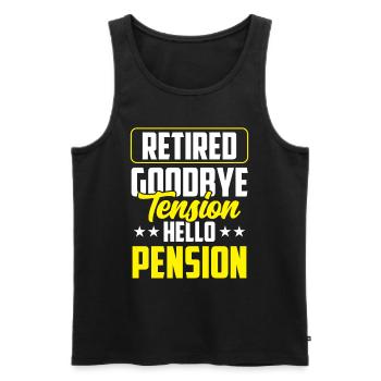 In retirement Goodbye Tension Hello Pension Police - Men's Premium Organic Tank Top - black - Front - Michal (187cm)