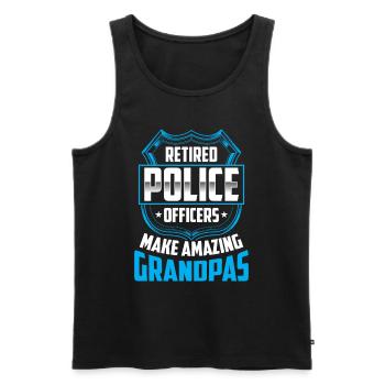 Les policiers à la retraite sont la pension de l’arrière-grand-père - Débardeur bio Premium Homme - noir - Devant - Michal (187cm)
