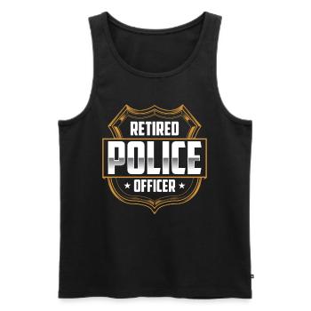 Retired police officer Retired police officer Pensioner - Men's Premium Organic Tank Top - black - Front - Michal (187cm)
