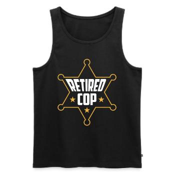 Retired policeman Pensioner Pension Police - Men's Premium Organic Tank Top - black - Front - Michal (187cm)