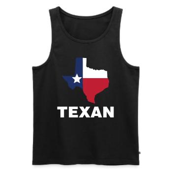 Texaner Texas Stolz Sprüche Texanisch - Männer Premium Bio Tank Top - Schwarz - Vorne - AI Model Male 178 light (178cm)