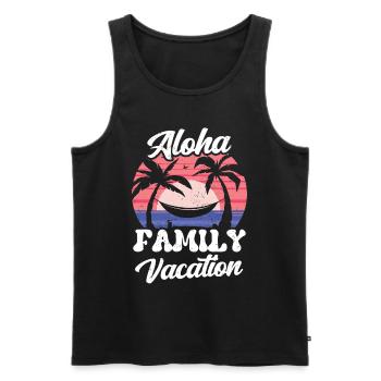 Vacances en famille Aloha Vacances en famille - Débardeur bio Premium Homme - noir - Devant - Michal (187cm)