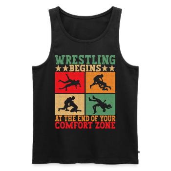 Wrestling Ringen Ringer - Männer Premium Bio Tank Top - Schwarz - Vorne - Michal (187cm)