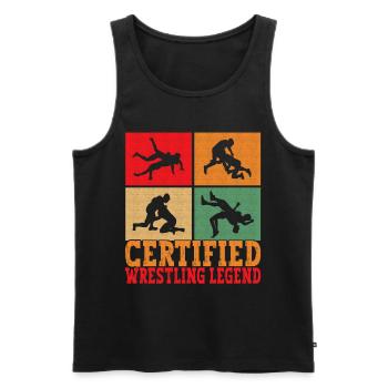 Wrestling Ringen Ringer - Männer Premium Bio Tank Top - Schwarz - Vorne - Michal (187cm)