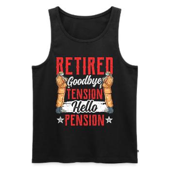 In retirement Goodbye excitement Hello pension pensioner - Men's Premium Organic Tank Top - black - Front - Michal (187cm)