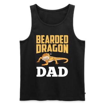 Bartagame Papa Bartagamen Tier Dragon Barbu - Débardeur bio Premium Homme - noir - Devant - AI Model Male 178 light (178cm)