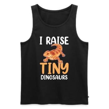 I raise tiny dinosaurs on Bearded Dragon - Men's Premium Organic Tank Top - black - Front - Michal (187cm)