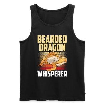 Bartagamen Flüsterer Haustier Tier Bearded Dragon - Männer Premium Bio Tank Top - Schwarz - Vorne - AI Model Male 178 light (178cm)