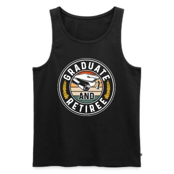 Graduates and pensioners graduated graduation ceremony - Men's Premium Organic Tank Top - black - Front - AI Model Male 178 light (178cm)