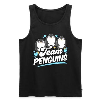 Team Pinguine Liebhaber Süß Pinguin Tier - Männer Premium Bio Tank Top - Schwarz - Vorne - Michal (187cm)