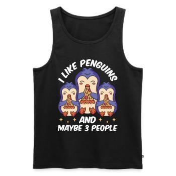 Ich Mag Pinguine Und Vielleicht 3 Menschen Tier - Männer Premium Bio Tank Top - Schwarz - Vorne - Michal (187cm)