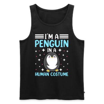 Je suis un pingouin en costume humain - Débardeur bio Premium Homme - noir - Devant - Michal (187cm)