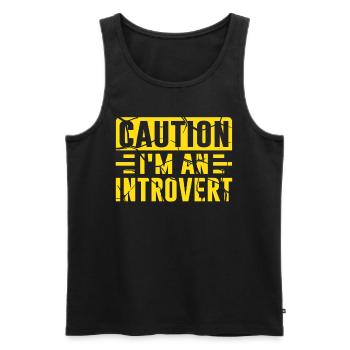 Beware I'm an introvert Shy - Men's Premium Organic Tank Top - black - Front - AI Model Male 178 light (178cm)