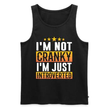 I'm not cranky I'm just an introvert - Men's Premium Organic Tank Top - black - Front - AI Model Male 178 light (178cm)