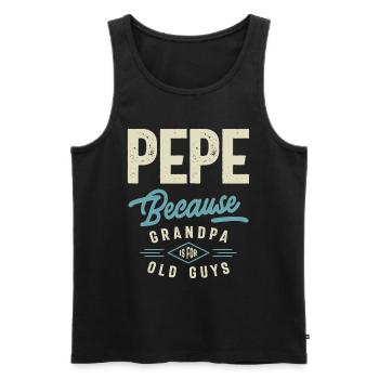 Pepe Because Grandpa is For Old Guys - Men's Premium Organic Tank Top - black - Front - AI Model Male 178 light (178cm)