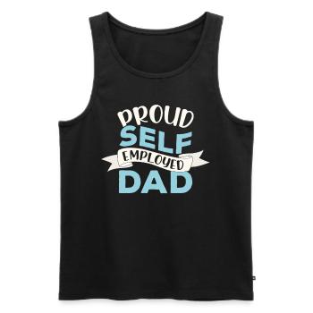 Proud self-employed father Self-employed - Men's Premium Organic Tank Top - black - Front - AI Model Male 178 light (178cm)