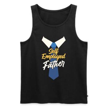 Self-employed father Freelancer Self-employed - Men's Premium Organic Tank Top - black - Front - AI Model Male 178 light (178cm)