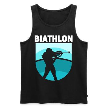 Biathlon Biathlons Biathlete Sport Biathlete - Men's Premium Organic Tank Top - black - Front - AI Model Male 178 light (178cm)