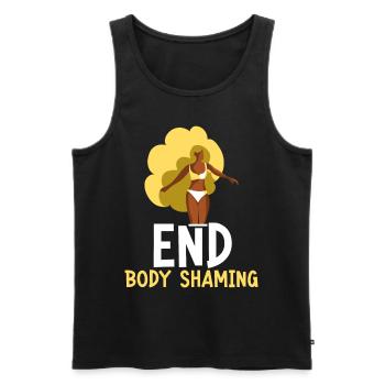 Body Shaming Beenden Stoppen Ärgern Bodyshaming - Männer Premium Bio Tank Top - Schwarz - Vorne - Michal (187cm)