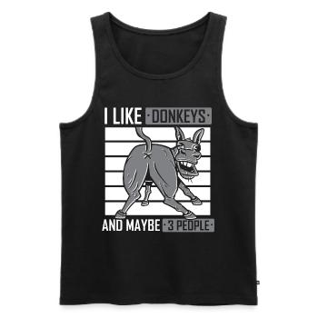 I like donkeys and maybe 3 people farm - Men's Premium Organic Tank Top - black - Front - AI Model Male 178 light (178cm)