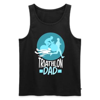 Triathlon Papa Triathlons Triathlete Triathlete - Men's Premium Organic Tank Top - black - Front - AI Model Male 178 light (178cm)