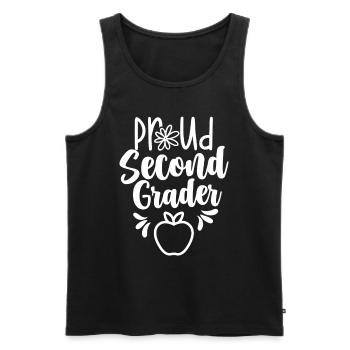 Proud Second Grader School Teacher Second Class - Men's Premium Organic Tank Top - black - Front - AI Model Male 178 light (178cm)