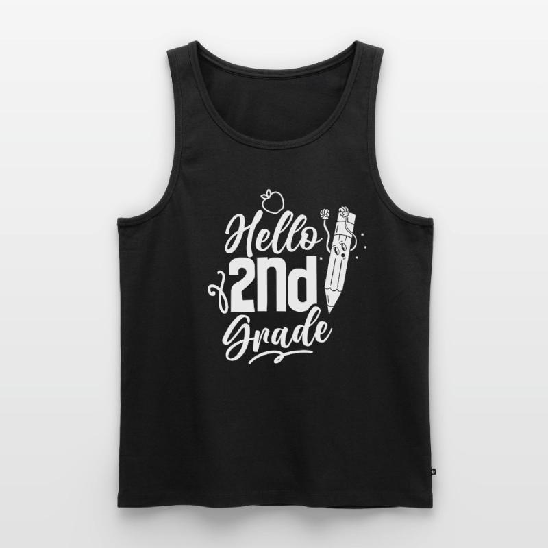 Hello 2nd Class Second Grader Second Class Men's Premium Organic Tank Top
