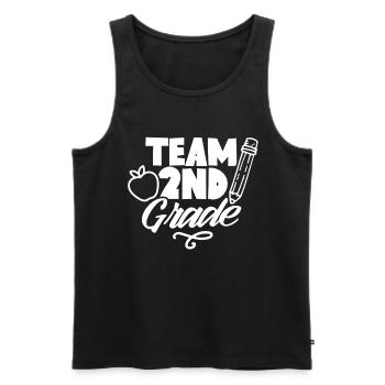 Team Second Class Second Grader School Teacher - Men's Premium Organic Tank Top - black - Front - AI Model Male 178 light (178cm)