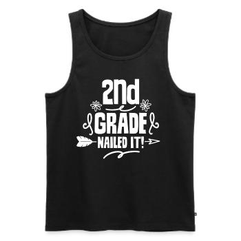 Second Class Direct Hit Teacher Second Grader - Men's Premium Organic Tank Top - black - Front - AI Model Male 178 light (178cm)