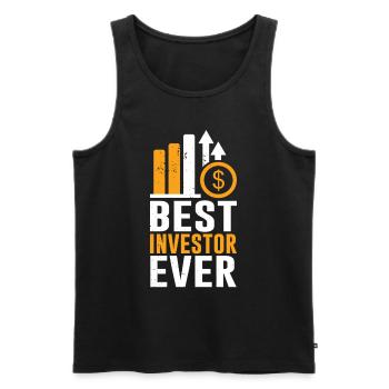 Meilleur investisseur jamais investi - Débardeur bio Premium Homme - noir - Devant - AI Model Male 178 light (178cm)