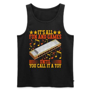Harmonika Mundharmonika - Männer Premium Bio Tank Top - Schwarz - Vorne - AI Model Male 178 light (178cm)