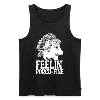 Porc-épic mignon - Débardeur bio Premium Homme - noir - Devant - Michal (187cm)