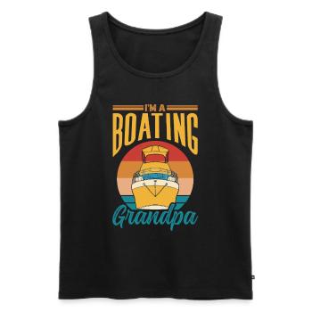 Je suis un bateau de grand-père nautique - Débardeur bio Premium Homme - noir - Devant - Michal (187cm)