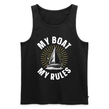 My boat My rules Yacht Boating Ship - Men's Premium Organic Tank Top - black - Front - AI Model Male 178 light (178cm)