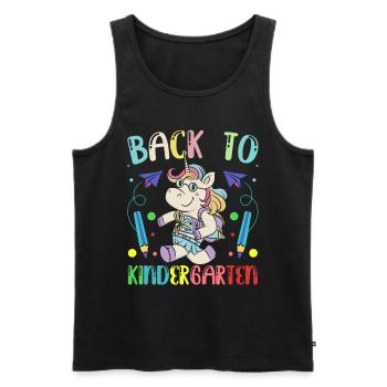 Zurück Zum Kindergarten Humor Kinder Süß Sprüche - Männer Premium Bio Tank Top - Schwarz - Vorne - Michal (187cm)