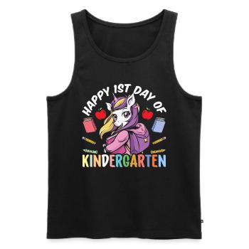 Happy 1 day of kindergarten Kindergarten sweet - Men's Premium Organic Tank Top - black - Front - Michal (187cm)