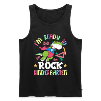Ich Bin Bereit Den Kindergarten Zu Rocken Kinder - Männer Premium Bio Tank Top - Schwarz - Vorne - Michal (187cm)