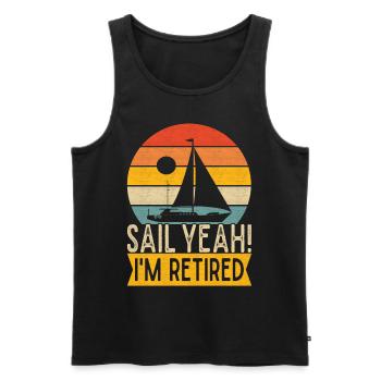 Sailing Retirement Sailboat Sailors Pensioners - Men's Premium Organic Tank Top - black - Front - AI Model Male 178 light (178cm)