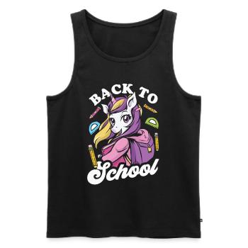 Back to School Back to School Back to School Teachers - Men's Premium Organic Tank Top - black - Front - AI Model Male 178 light (178cm)