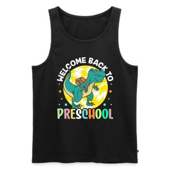 Welcome Back to Preschool Back to School - Men's Premium Organic Tank Top - black - Front - AI Model Male 178 light (178cm)