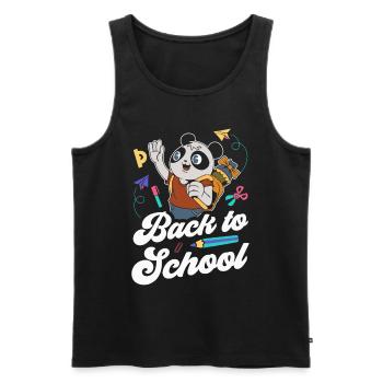 Back to School Back to School Back to School Teacher - Men's Premium Organic Tank Top - black - Front - AI Model Male 178 light (178cm)