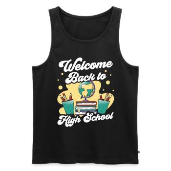 Welcome back to school Teachers Back to school - Men's Premium Organic Tank Top - black - Front - AI Model Male 178 light (178cm)