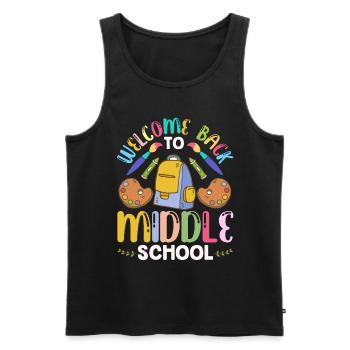 Willkommen Zurück In Der Mittelschule Schulstart - Männer Premium Bio Tank Top - Schwarz - Vorne - AI Model Male 178 light (178cm)