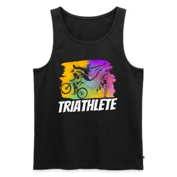 Triathlete Triathlete Triathlons Sport Triathlon - Men's Premium Organic Tank Top - black - Front - AI Model Male 178 light (178cm)
